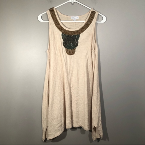 NWT Joseph A. Wooden Beaded Top Womens Medium - Picture 1 of 7